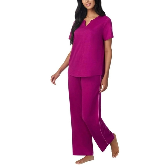 3pc CAROL HOCHMAN magenta PAJAMA SET sleepwear BRAND NEW size small SOFT & COMFY - Picture 2 of 7